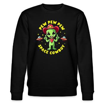 Pew Pew Pew - Stanley/Stella Unisex Bio-Sweatshirt CHANGER  - Schwarz - Vorne - Nik (191cm) & Marisol (170cm)