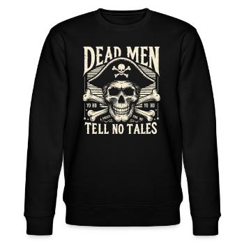 Piraten Totenkopf T-Shirt – Dead Men Tell No Tales - Stanley/Stella Unisex Bio-Sweatshirt CHANGER  - Schwarz - Vorne - Nik (191cm) & Marisol (170cm)