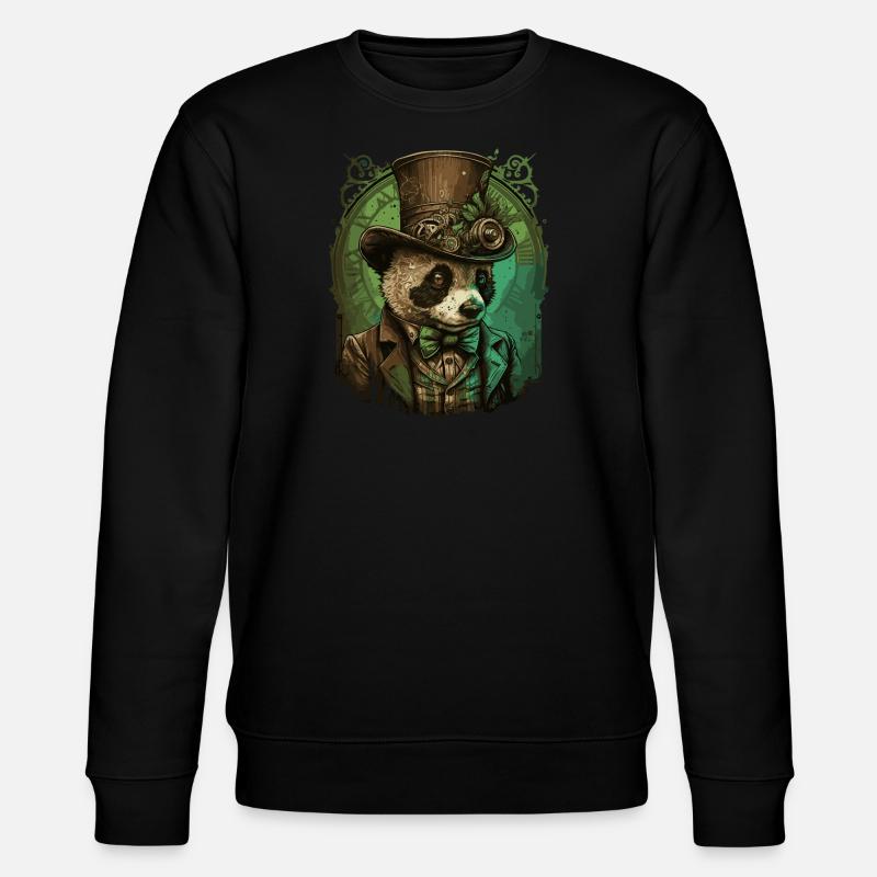 Steampunk Panda Bear - Stanley/Stella CHANGER Unisex Organic Sweatshirt - black