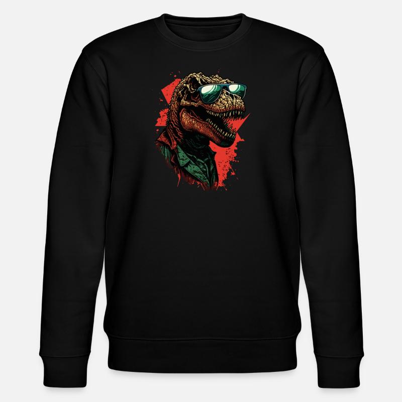 Cool T-Rex Dinosaur - Stanley/Stella CHANGER Unisex Organic Sweatshirt - black
