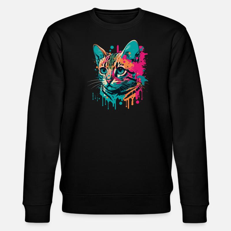 Coole Katze - Stanley/Stella Unisex Bio-Sweatshirt CHANGER  - Schwarz