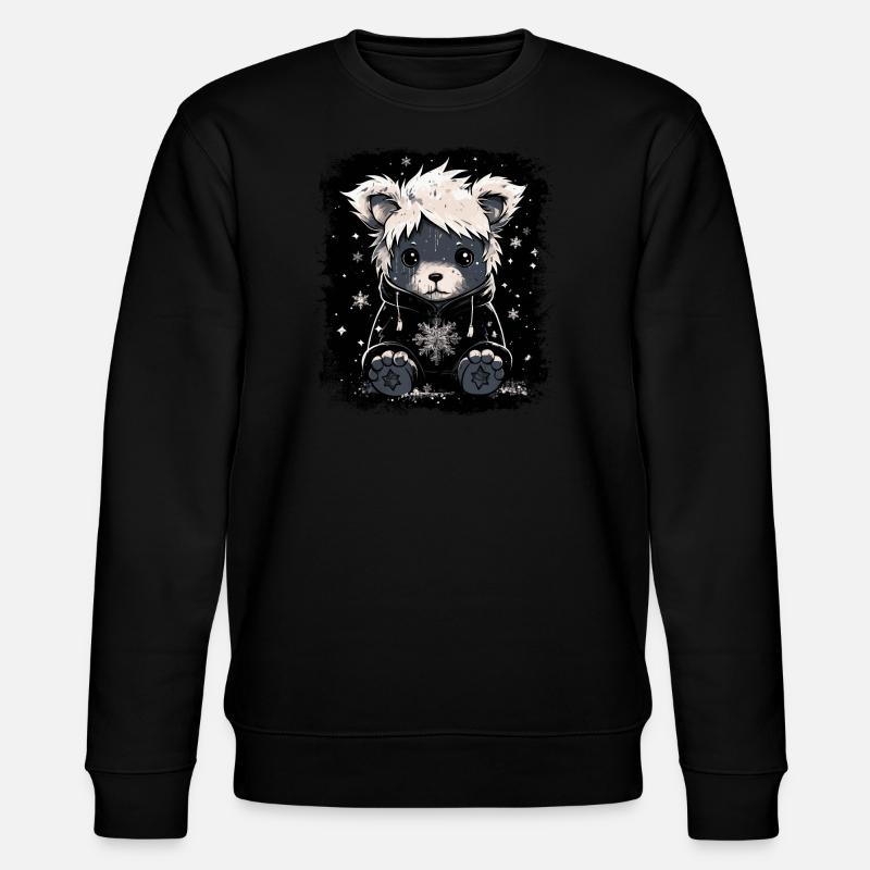Cute Emo Teddy Bear - Stanley/Stella CHANGER Unisex Organic Sweatshirt - black