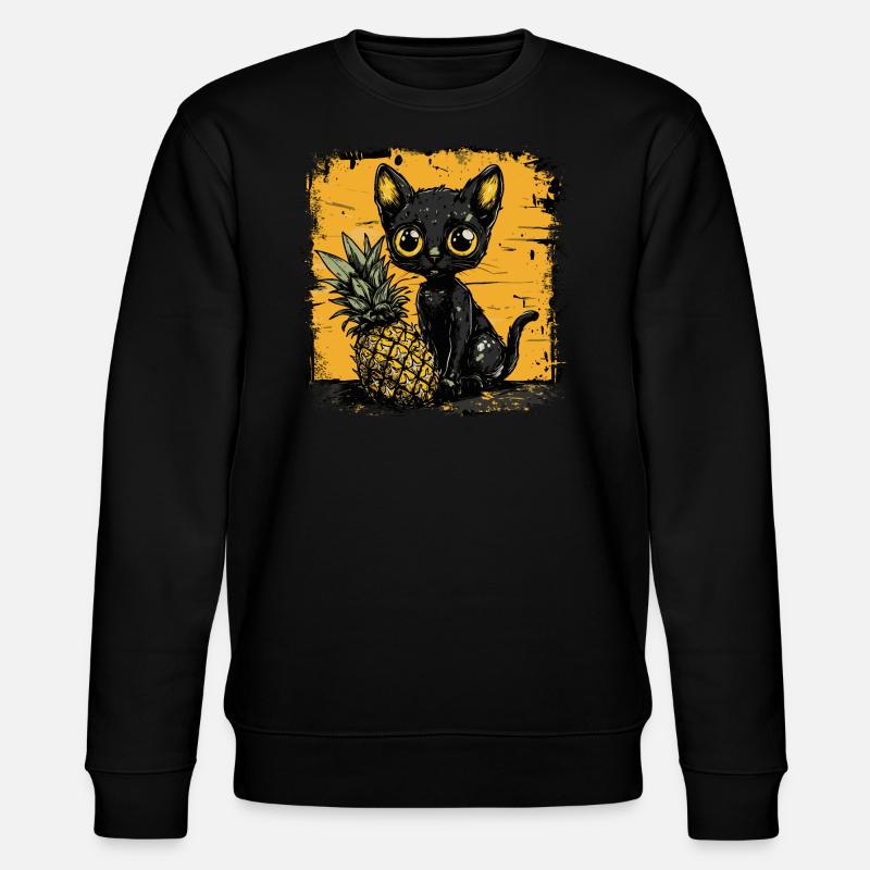 Ananas et chat - Sweat bio CHANGER Stanley/Stella Unisexe - noir