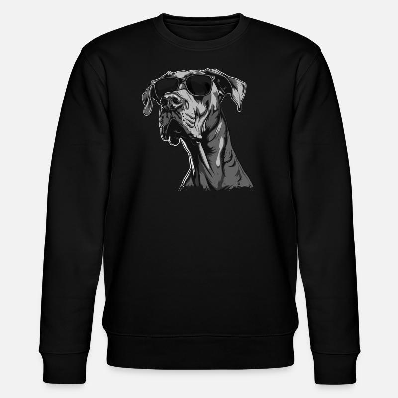 Great Dane with sunglasses - Stanley/Stella CHANGER Unisex Organic Sweatshirt - black