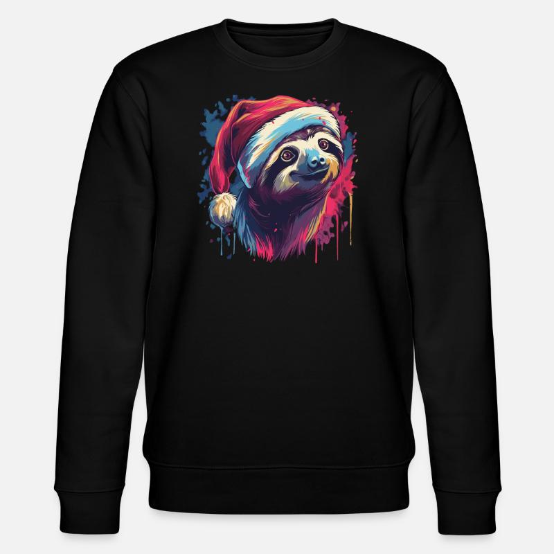 Le paresseux fête Noël - Sweat bio CHANGER Stanley/Stella Unisexe - noir