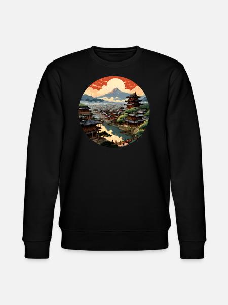 Japanese Medieval City - Stanley/Stella CHANGER Unisex Organic Sweatshirt - black