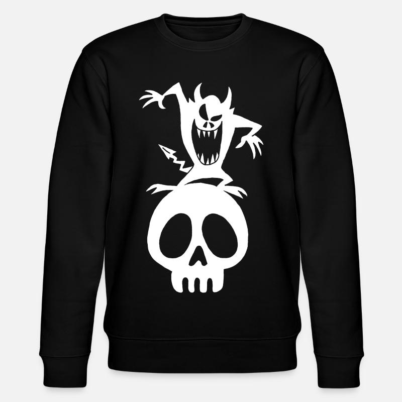 Crâne et démon blanc - Sweat bio CHANGER Stanley/Stella Unisexe - noir