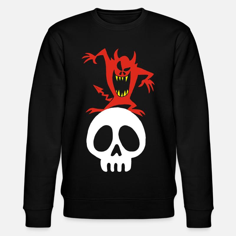 Schädel und Dämon - Stanley/Stella Unisex Bio-Sweatshirt CHANGER  - Schwarz