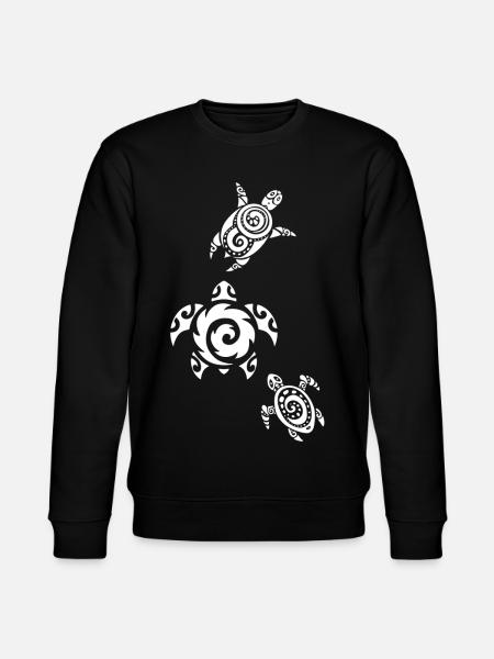 Three Sea Turtles (White) - Stanley/Stella CHANGER Unisex Organic Sweatshirt - black