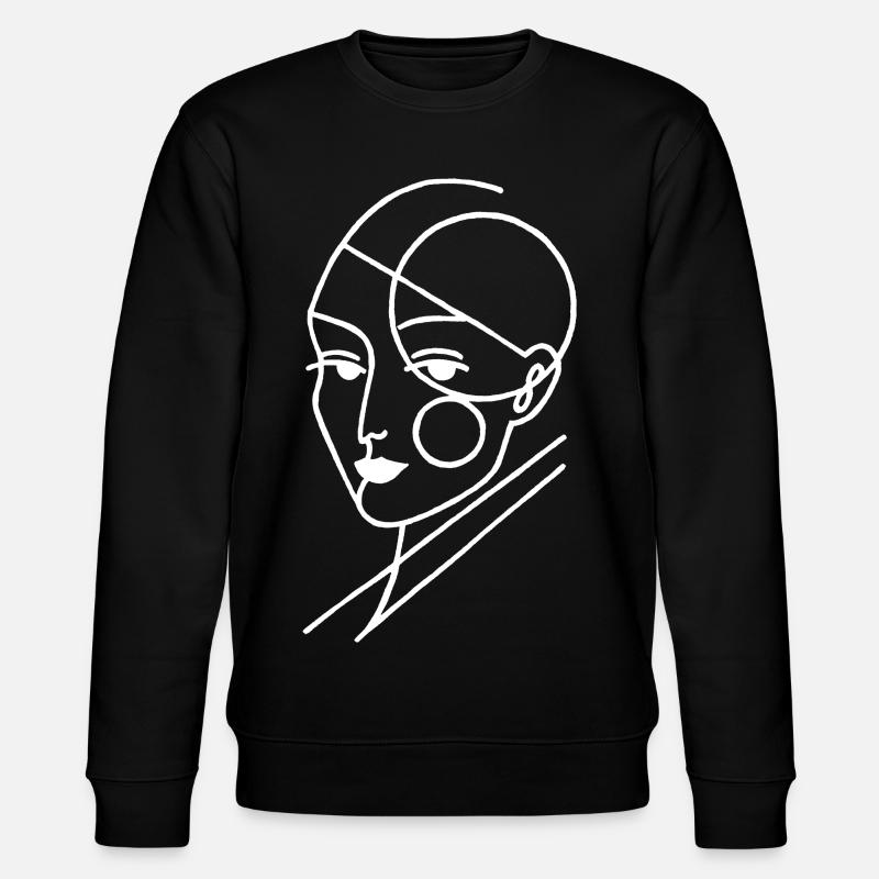 White geometric human - Stanley/Stella CHANGER Unisex Organic Sweatshirt - black