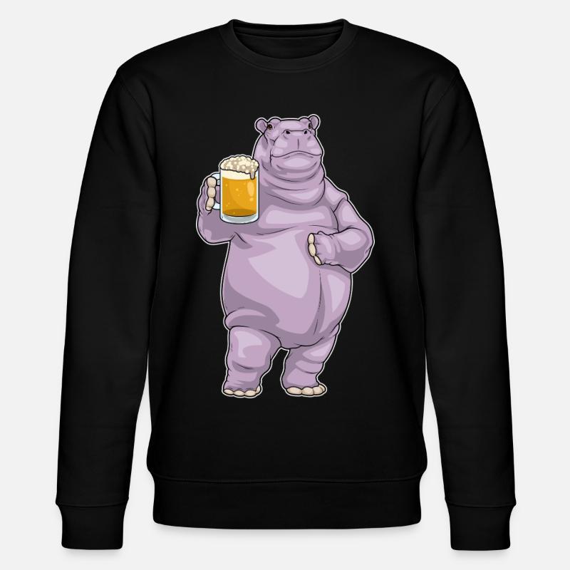 Hippo Pitcher Beer - Stanley/Stella CHANGER Unisex Organic Sweatshirt - black