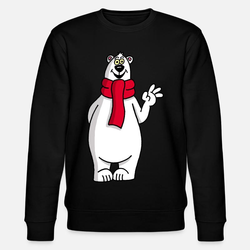 Lustiger Eisbär - Stanley/Stella Unisex Bio-Sweatshirt CHANGER  - Schwarz