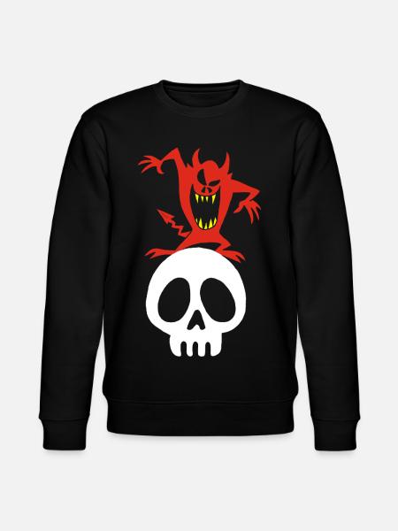 Demon on a Skull - Stanley/Stella CHANGER Unisex Organic Sweatshirt - black