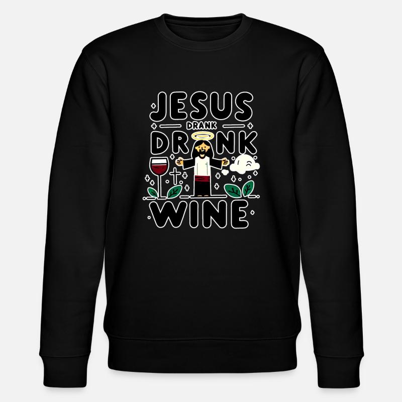 Jesus Drank Wine 7 - Stanley/Stella Unisex Bio-Sweatshirt CHANGER  - Schwarz