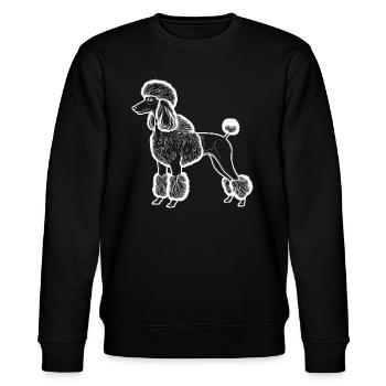 Poodle Lineart - Stanley/Stella CHANGER Unisex Organic Sweatshirt - black - Front - Nik (191cm) & Marisol (170cm)