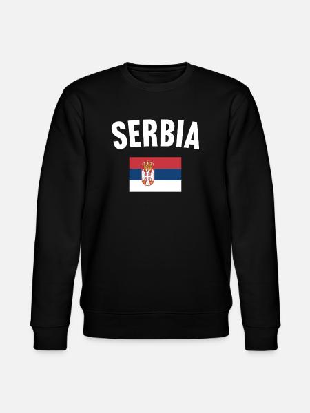 Serbia Flag - Stanley/Stella CHANGER Unisex Organic Sweatshirt - black