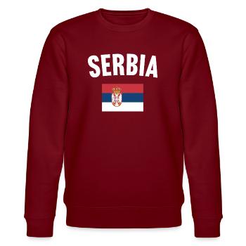Drapeau de la Serbie - Sweat bio CHANGER Stanley/Stella Unisexe - bordeaux - Devant - Nik (191cm) & Marisol (170cm)