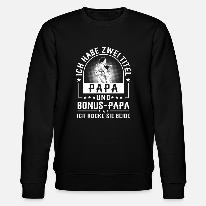 Bonus Papa - Stanley/Stella Unisex Bio-Sweatshirt CHANGER - Schwarz