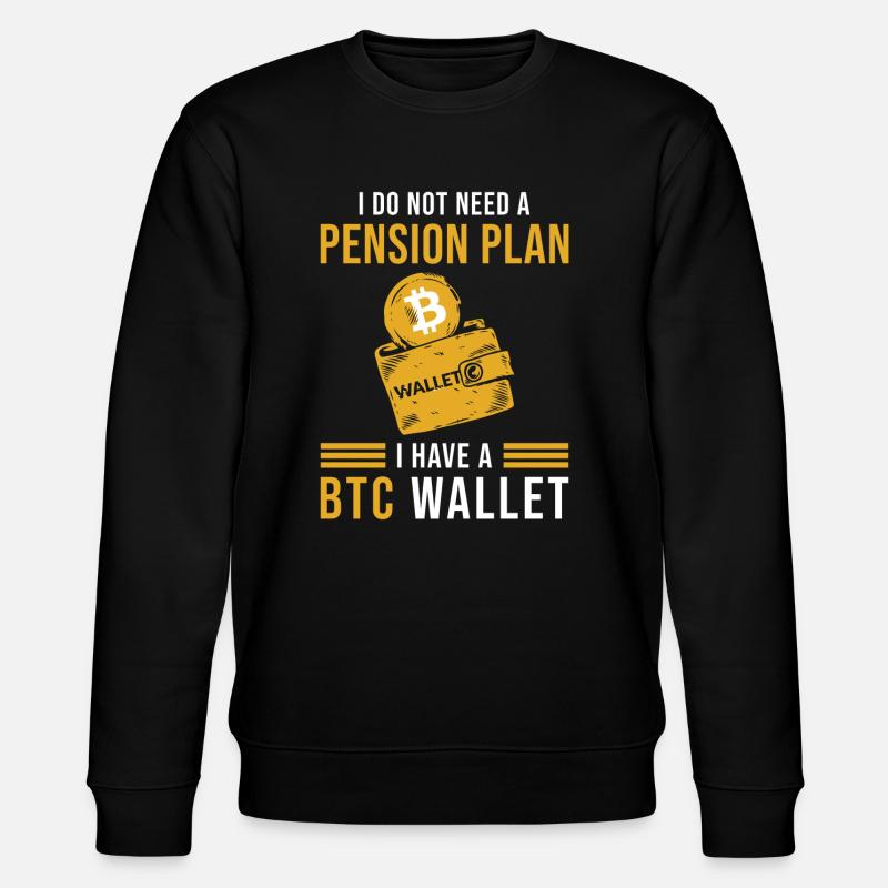BTC Bitcoin Wallet Spruch - Stanley/Stella Unisex Bio-Sweatshirt CHANGER  - Schwarz