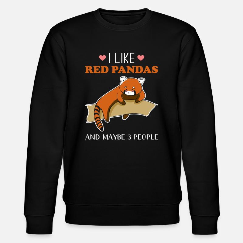 Roter Panda - Stanley/Stella Unisex Bio-Sweatshirt CHANGER - Schwarz