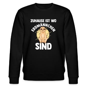 Erdmännchen Tier Erdmännchen Fan Geschenk - Stanley/Stella Unisex Bio-Sweatshirt CHANGER  - Schwarz - Vorne - Nik (191cm) & Marisol (170cm)