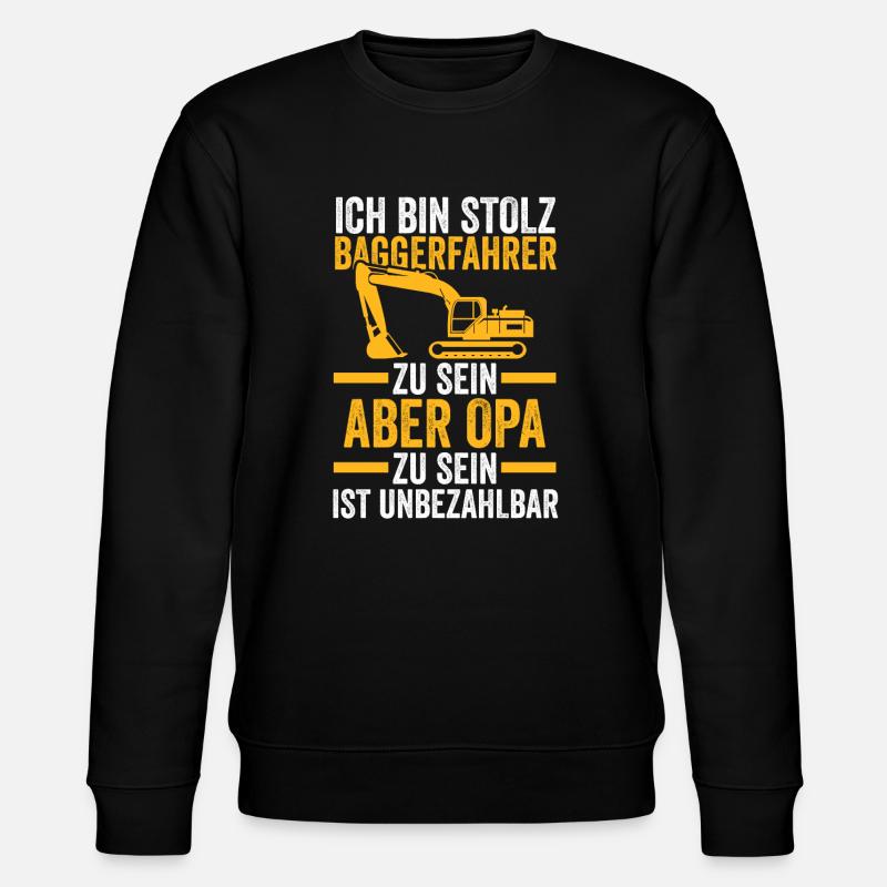 Bagger Opa Baggerführer Geschenk - Stanley/Stella Unisex Bio-Sweatshirt CHANGER - Schwarz