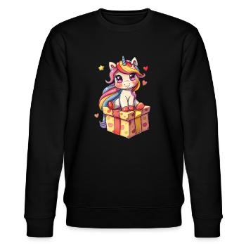 Licorne Noël Kawaii - Sweat bio CHANGER Stanley/Stella Unisexe - noir - Devant - Nik (191cm) & Marisol (170cm)