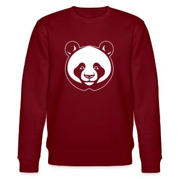 Panda Bear Japanese Giant Panda - Stanley/Stella CHANGER Unisex Organic Sweatshirt - burgundy - Front - Nik (191cm) & Marisol (170cm)