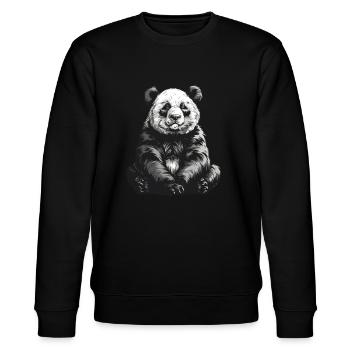 Panda Bear Japanese Giant Panda - Stanley/Stella CHANGER Unisex Organic Sweatshirt - black - Front - Nik (191cm) & Marisol (170cm)