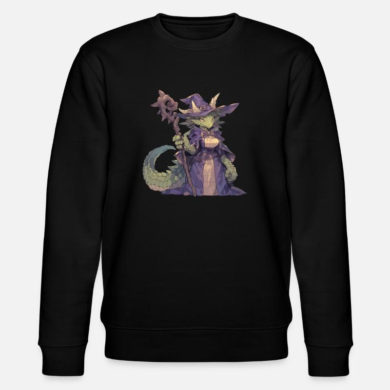 Drachenhexe Halloween Drache Kinder - Stanley/Stella Unisex Bio-Sweatshirt CHANGER - Schwarz