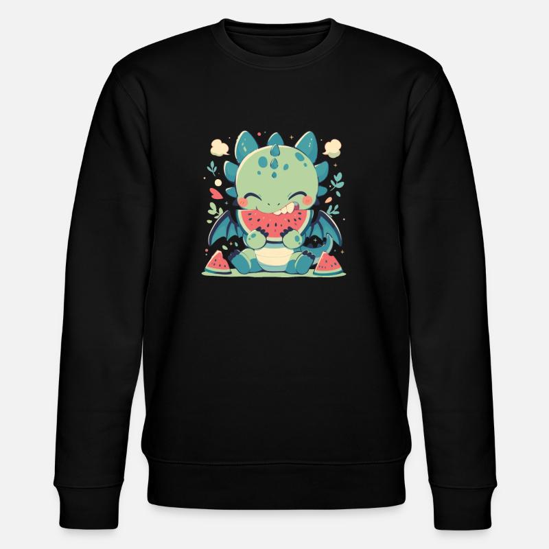 Dragon Pastèque Kawaii Dragon Enfants - Sweat bio CHANGER Stanley/Stella Unisexe - noir