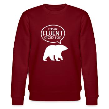 Grizzly Bear Brown Bear - Stanley/Stella CHANGER Unisex Organic Sweatshirt - burgundy - Front - Nik (191cm) & Marisol (170cm)