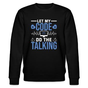 Medical Coder - Stanley/Stella Unisex Bio-Sweatshirt CHANGER  - Schwarz - Vorne - Nik (191cm) & Marisol (170cm)