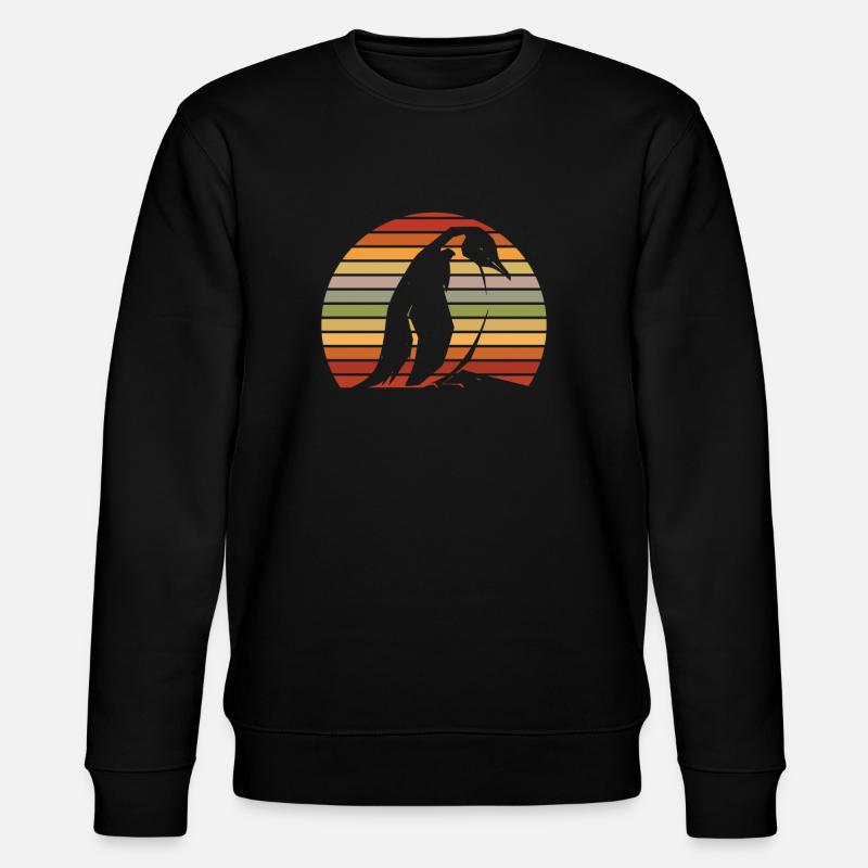 Pinguin Kawaii Pinguin Niedlich - Stanley/Stella Unisex Bio-Sweatshirt CHANGER  - Schwarz