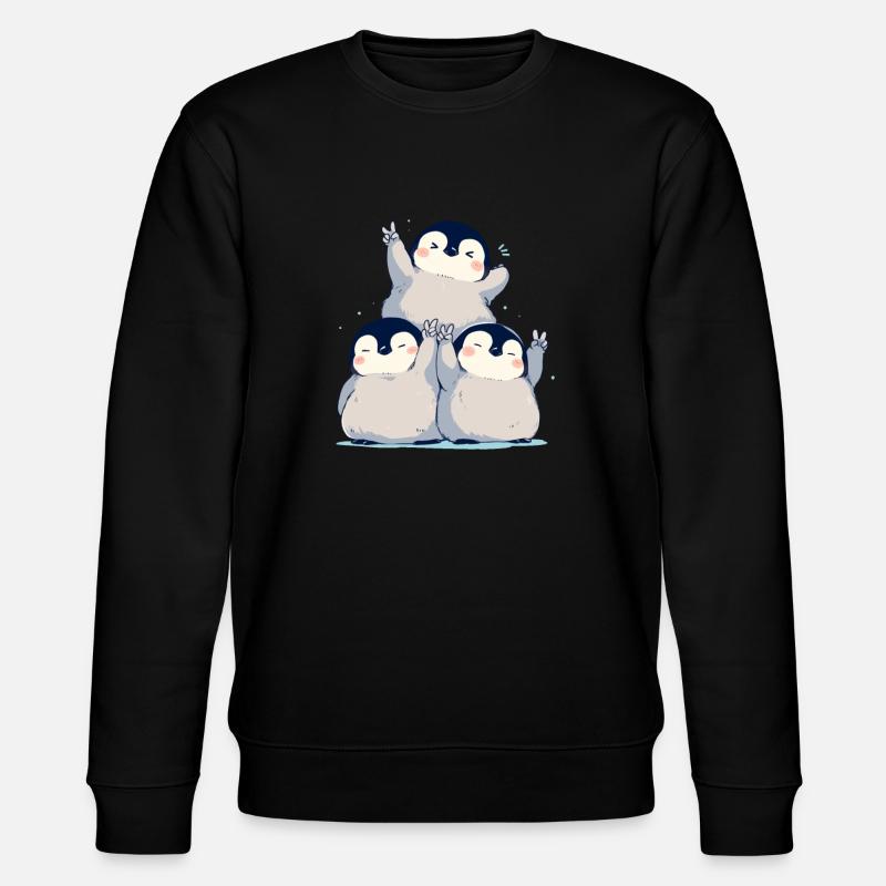 Pingouin Paix Kawaii Pingouin Mignon - Sweat bio CHANGER Stanley/Stella Unisexe - noir