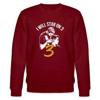 Body piercer - Stanley/Stella Unisex Bio-Sweatshirt CHANGER  - Burgunderrot - Vorne - Nik (191cm) & Marisol (170cm)
