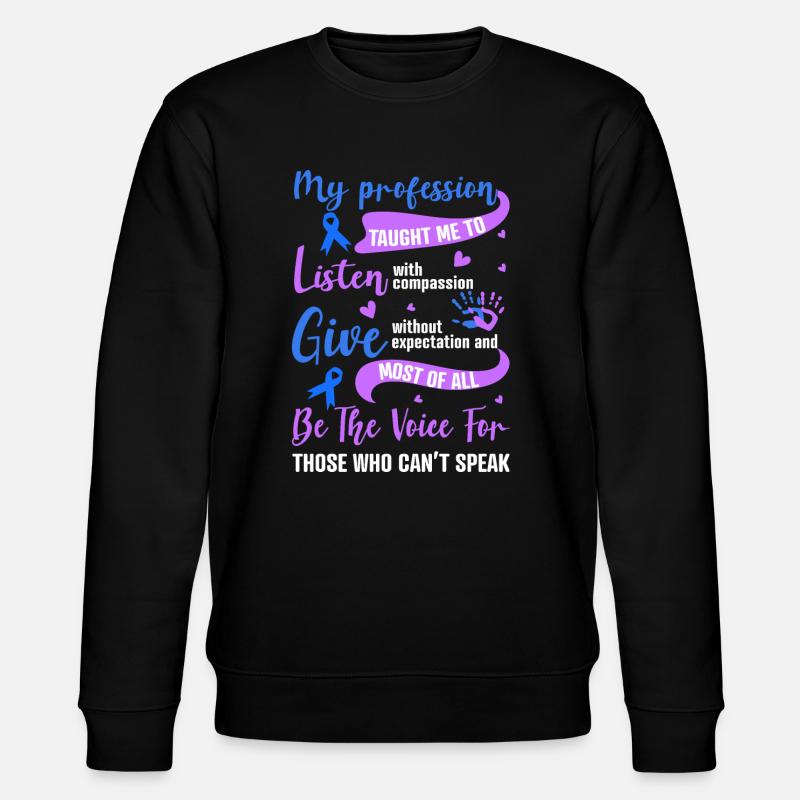 Stop Child abuse awareness - Stanley/Stella Unisex Bio-Sweatshirt CHANGER  - Schwarz