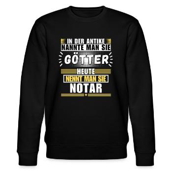Götter in der Antike. Heute Notar - Stanley/Stella Unisex Bio-Sweatshirt CHANGER  - Schwarz - Vorne - Nik (191cm) & Marisol (170cm)