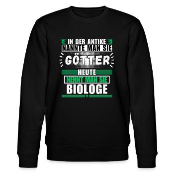Götter in der Antike. Heute Biologe - Stanley/Stella Unisex Bio-Sweatshirt CHANGER  - Schwarz - Vorne - Nik (191cm) & Marisol (170cm)