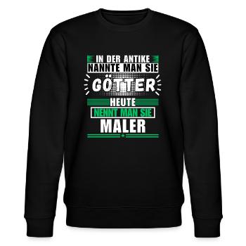 Götter in der Antike. Heute Maler - Stanley/Stella Unisex Bio-Sweatshirt CHANGER  - Schwarz - Vorne - Nik (191cm) & Marisol (170cm)