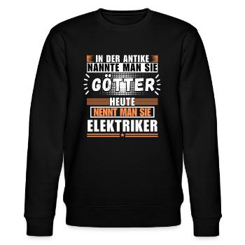 Gods in Antiquity. Today Electrician - Stanley/Stella CHANGER Unisex Organic Sweatshirt - black - Front - Nik (191cm) & Marisol (170cm)