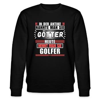Gods in Antiquity. Today Golfer - Stanley/Stella CHANGER Unisex Organic Sweatshirt - black - Front - Nik (191cm) & Marisol (170cm)