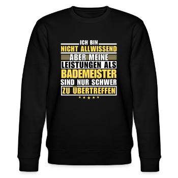 Unübertroffene Leistung als Bademeister - Stanley/Stella Unisex Bio-Sweatshirt CHANGER  - Schwarz - Vorne - Nik (191cm) & Marisol (170cm)