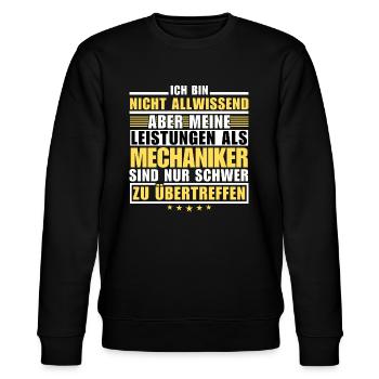 Unmatched performance as a mechanic - Stanley/Stella CHANGER Unisex Organic Sweatshirt - black - Front - Nik (191cm) & Marisol (170cm)