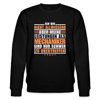 Unmatched performance as a mechanic - Stanley/Stella CHANGER Unisex Organic Sweatshirt - black - Front - Nik (191cm) & Marisol (170cm)