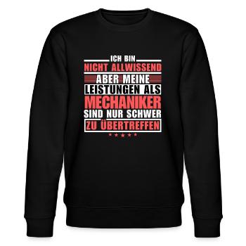 Unmatched performance as a mechanic - Stanley/Stella CHANGER Unisex Organic Sweatshirt - black - Front - Nik (191cm) & Marisol (170cm)