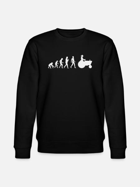 Evolution Lustig: Vom Affen Zum Traktorfahrer - Stanley/Stella Unisex Bio-Sweatshirt CHANGER - Schwarz