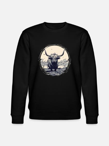 Scottish Highland cattle - Stanley/Stella CHANGER Unisex Organic Sweatshirt - black
