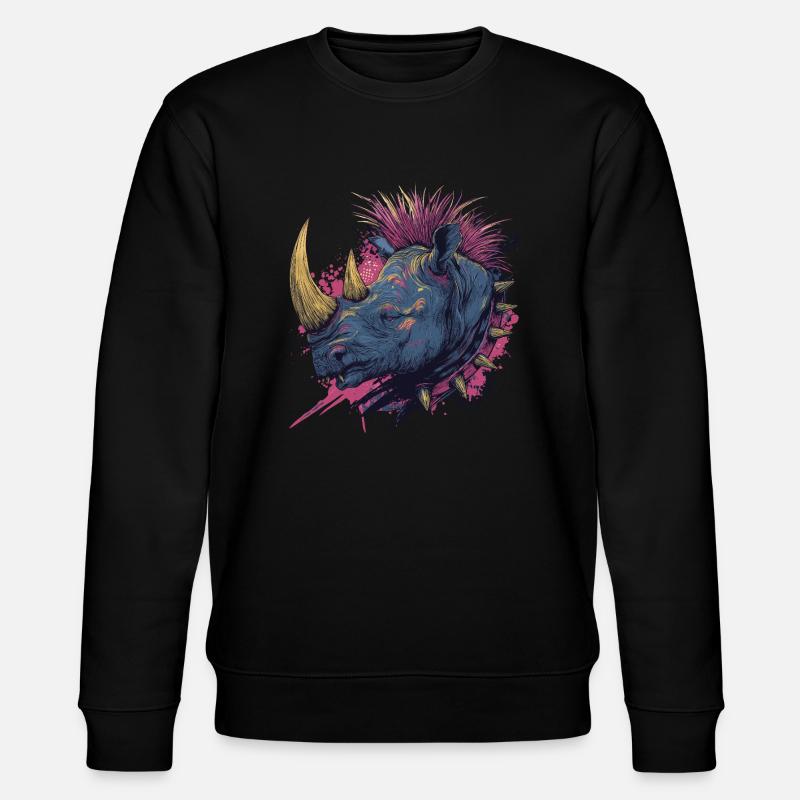 Fantasy Punkrock Nashorn - Stanley/Stella Unisex Bio-Sweatshirt CHANGER  - Schwarz