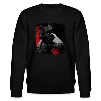 Punkrock Bullterrier - Stanley/Stella Unisex Bio-Sweatshirt CHANGER  - Schwarz - Vorne - Nik (191cm) & Marisol (170cm)